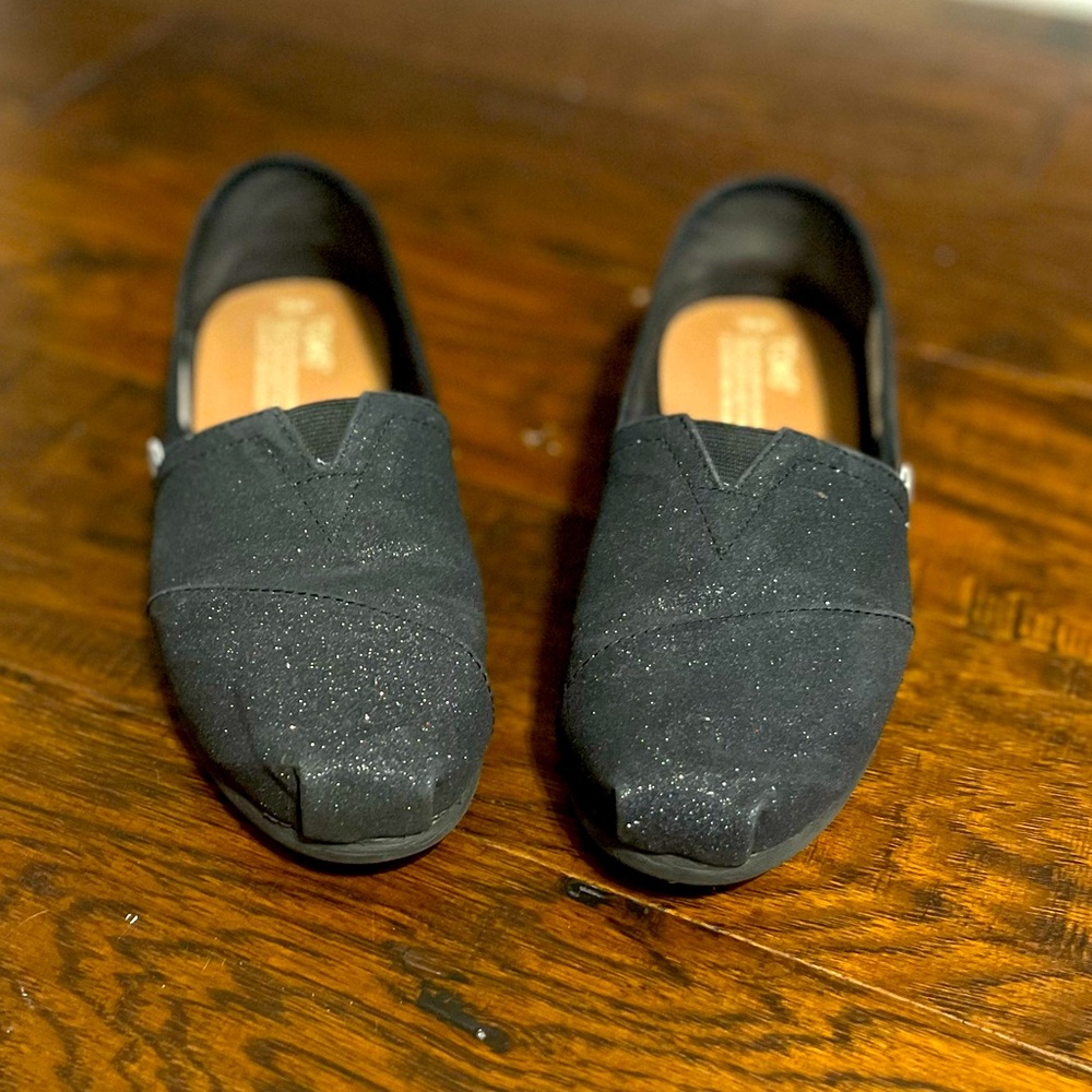Black Glitter Toms